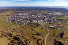 Aerial view of Gärtringen in the state Baden-Wuerttemberg, Germany