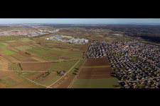 Aerial photograpy of Nufringen in the state Baden-Wuerttemberg, Germany