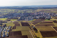 From the northwest in the district Kuppingen in Herrenberg in the state Baden-Wuerttemberg, Germany