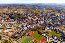 City overview from the north in Herrenberg in the state Baden-Wuerttemberg, Germany