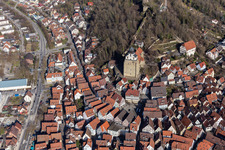 Aerial view of Marketplace in Herrenberg in the state Baden-Wuerttemberg, Germany