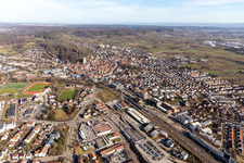 City overview from the west in Herrenberg in the state Baden-Wuerttemberg, Germany