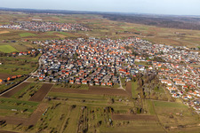 From the west in the district Kuppingen in Herrenberg in the state Baden-Wuerttemberg, Germany