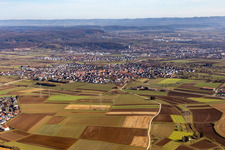 From the north in the district Kuppingen in Herrenberg in the state Baden-Wuerttemberg, Germany