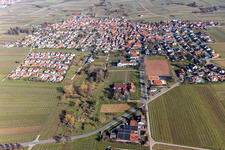 District Nußdorf in Landau in der Pfalz in the state Rhineland-Palatinate, Germany seen from a drone