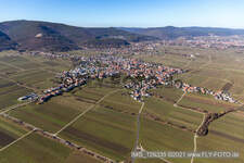 Aerial view of District Diedesfeld in Neustadt an der Weinstraße in the state Rhineland-Palatinate, Germany