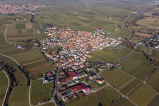 Town center on the edge of vineyards and wineries in the wine-growing area in Ungstein in the state Rhineland-Palatinate, Germany