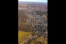 Aerial view of City area with outside districts and inner city area in Maxdorf in the state Rhineland-Palatinate, Germany