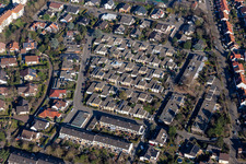 Residential area a row house settlement Lorscher Strasse in Ruchheim in the state Rhineland-Palatinate, Germany