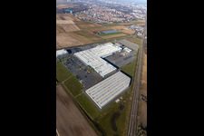 Aerial view of Joseph Vögele in the district Rheingönheim in Ludwigshafen am Rhein in the state Rhineland-Palatinate, Germany