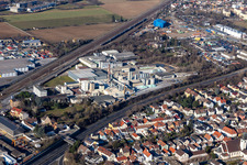 Aerial view of Building and production halls on the premises Woellner GmbH in Ludwigshafen am Rhein in the state Rhineland-Palatinate, Germany