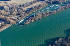 Aerial photograpy of Marina in the district Rheinau in Mannheim in the state Baden-Wuerttemberg, Germany