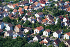 Aerial photograpy of Elsässer Street in Kandel in the state Rhineland-Palatinate, Germany