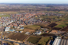 Aerial photograpy of District Rot in St. Leon-Rot in the state Baden-Wuerttemberg, Germany