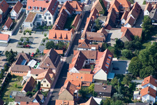 Aerial view of Bahnhofstr in Kandel in the state Rhineland-Palatinate, Germany