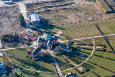 Aerial photograpy of Buildings and parks at the mansion Eremitage in Waghaeusel in the state Baden-Wurttemberg, Germany