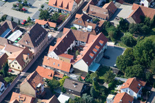 Aerial photograpy of Bahnhofstr in Kandel in the state Rhineland-Palatinate, Germany