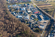 Commercial area in Waghäusel in the state Baden-Wuerttemberg, Germany