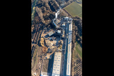 Aerial view of Nolte wood-based material in Germersheim in the state Rhineland-Palatinate, Germany