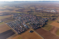 Steinweiler in the state Rhineland-Palatinate, Germany seen from above