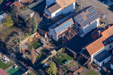 Bird's eye view of Waldstr in Kandel in the state Rhineland-Palatinate, Germany