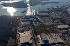 Palm paper mill in the Oberwald industrial area in Wörth am Rhein in the state Rhineland-Palatinate, Germany out of the air