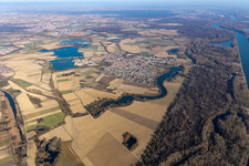 Leimersheim in the state Rhineland-Palatinate, Germany seen from a drone