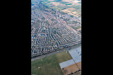 Bird's eye view of Rülzheim in the state Rhineland-Palatinate, Germany
