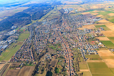 City overview from the east in Herxheim bei Landau in the state Rhineland-Palatinate, Germany