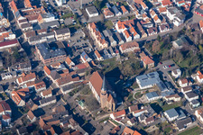 Church building in Kath. Kirche St. Maria Himmelfahrt Herxheim Old Town- center of downtown in Herxheim bei Landau (Pfalz) in the state Rhineland-Palatinate, Germany