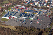 Industrial estate and company settlement Sued with Engel & Engel GmbH DHL-Paket-Transporter-Verwertungm, Suedpfalz Center, Wasgau Frischemarkt Rohrbach and MODEPARK ROeTHER in Rohrbach in the state Rhineland-Palatinate, Germany