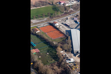 Aerial view of Tennis and dog sports club in Rohrbach in the state Rhineland-Palatinate, Germany