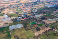 Aerial view of Zeiskam in the state Rhineland-Palatinate, Germany