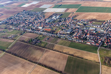 District Niederlustadt in Lustadt in the state Rhineland-Palatinate, Germany from above