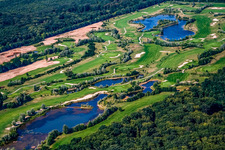 Aerial photograpy of Golf Club Landgut Dreihof SÜW in the district Dreihof in Essingen in the state Rhineland-Palatinate, Germany