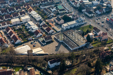 Bird's eye view of Former Promarkt site Am Rabensteinerweg in Speyer in the state Rhineland-Palatinate, Germany