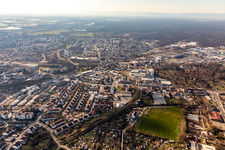 Aerial view of West in the district Burgfeld in Speyer in the state Rhineland-Palatinate, Germany