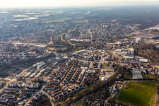 Aerial photograpy of West in the district Burgfeld in Speyer in the state Rhineland-Palatinate, Germany