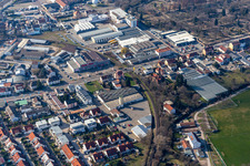 Former Promarkt site Am Rabensteinerweg in Speyer in the state Rhineland-Palatinate, Germany from a drone