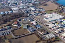 Industrial and commercial area along the Auestrasse in Speyer in the state Rhineland-Palatinate, Germany