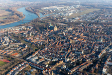 Old Town area and city center on the banks of the Rhine in Speyer in the state Rhineland-Palatinate, Germany