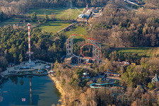 Aerial view of Leisure Centre - Amusement Park Holiday Park GmbH on Holidayparkstrasse in Hassloch in the state Rhineland-Palatinate