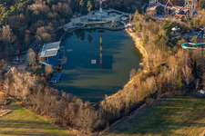 Holiday park during the winter and corona break in Haßloch in the state Rhineland-Palatinate, Germany out of the air
