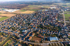 Aerial photograpy of Zeiskam in the state Rhineland-Palatinate, Germany