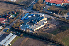 Zeiskam in the state Rhineland-Palatinate, Germany from the plane