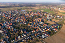 Aerial photograpy of Ottersheim bei Landau in the state Rhineland-Palatinate, Germany