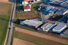 Aerial view of Hellmann Wholesale in Herxheim bei Landau in the state Rhineland-Palatinate, Germany