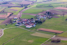 District Deutschhof in Kapellen-Drusweiler in the state Rhineland-Palatinate, Germany viewn from the air