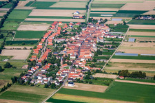 Aerial photograpy of Village view in Böbingen in the state Rhineland-Palatinate, Germany