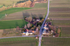 Aerial view of Windhof, green border to France in Schweighofen in the state Rhineland-Palatinate, Germany